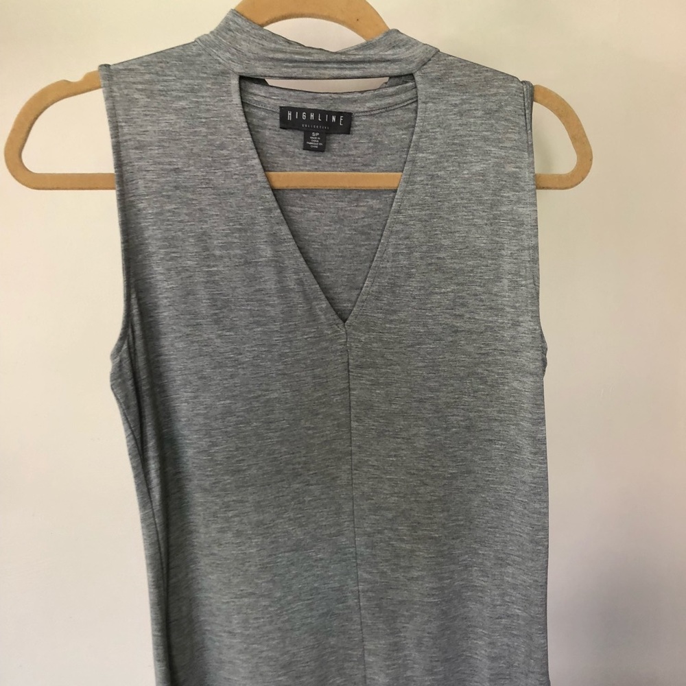 Highline v neck chocked muscle tee tank top